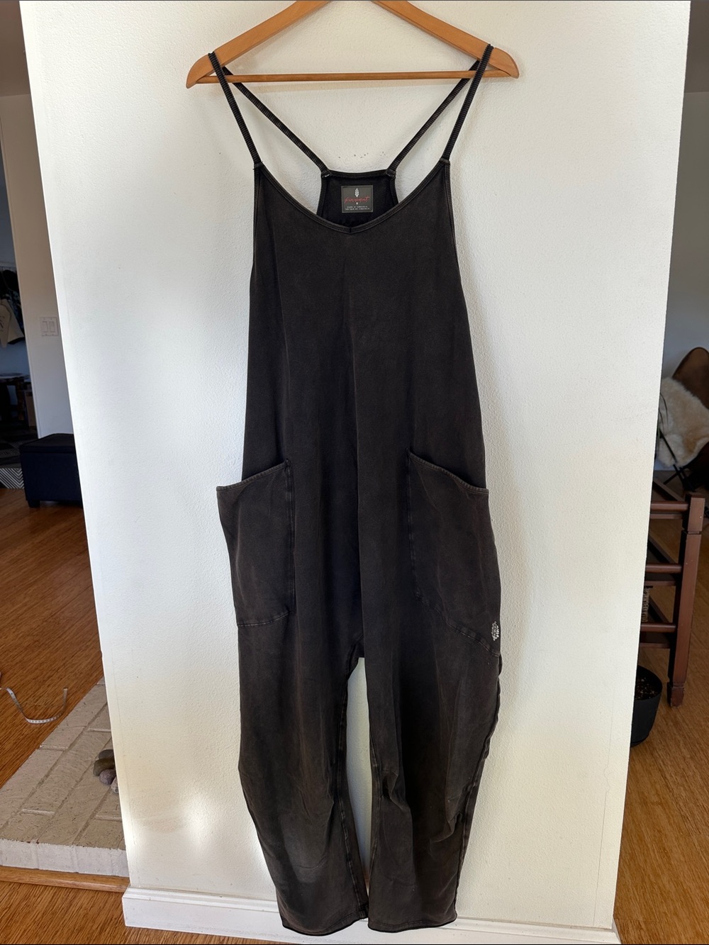 Free People Hot Shot Onesie in washed black